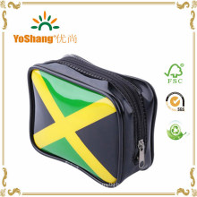 Custom Brazil Style Glossy Black PVC Vinyl Makeup Purse Toiletry Pouch Cosmetic Organizer Bags Available for Personalize